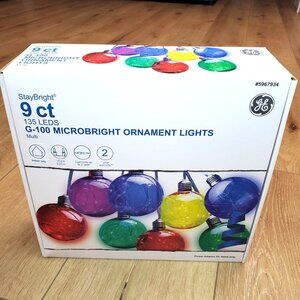 GE G100 10.6 ft Multicolor LED Christmas Ornament Lights Microbright Staybright